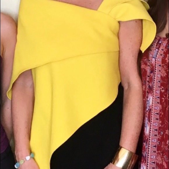 Rosie Assoulin yellow top size small - Picture 2 of 7